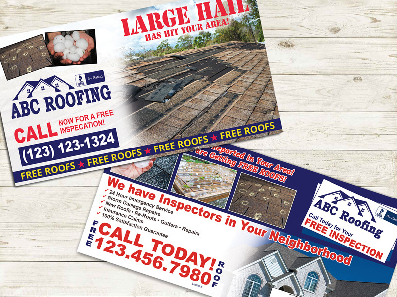 Attract homeowners in need of roof repairs. Stand out with customized storm damage postcards through direct mail. Start generating leads today