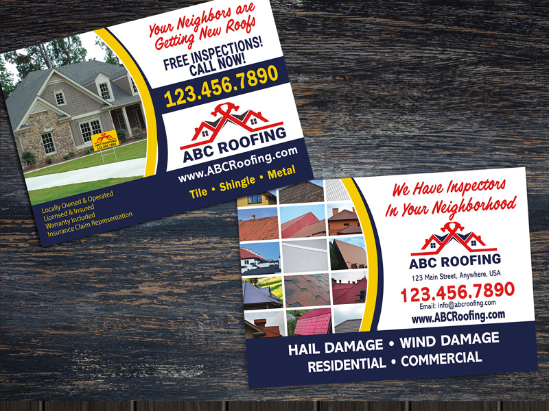 Storm damage flyer for roofer.  Have available after a hail or wind storm.