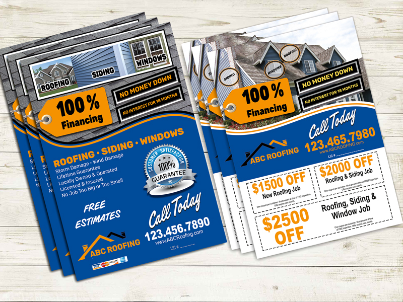 Distinguish your business from the rest using this professionally designed roofing flyer.  Fast turnaround.