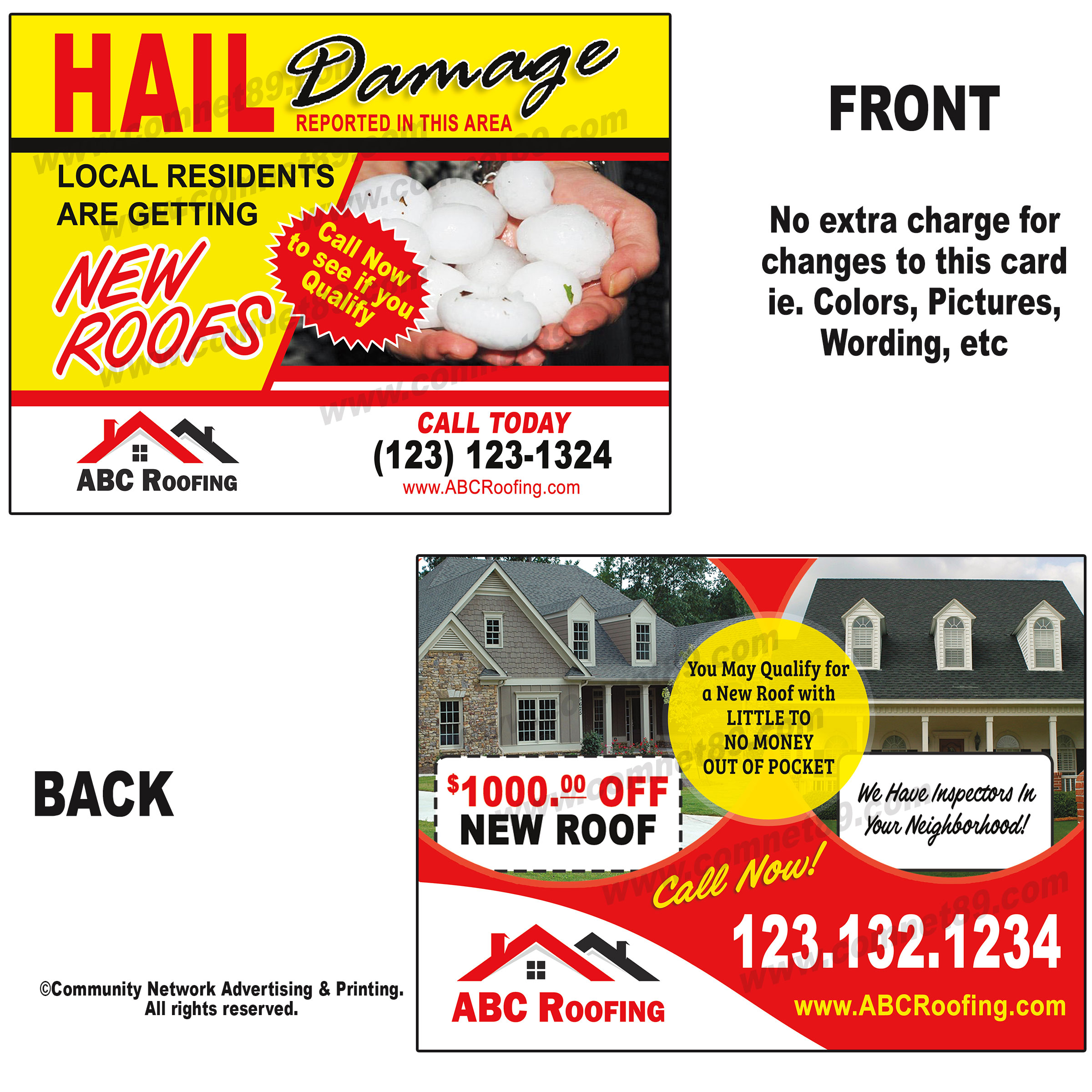 Stand out from the competition with this eye popping flyer for roofing contractor