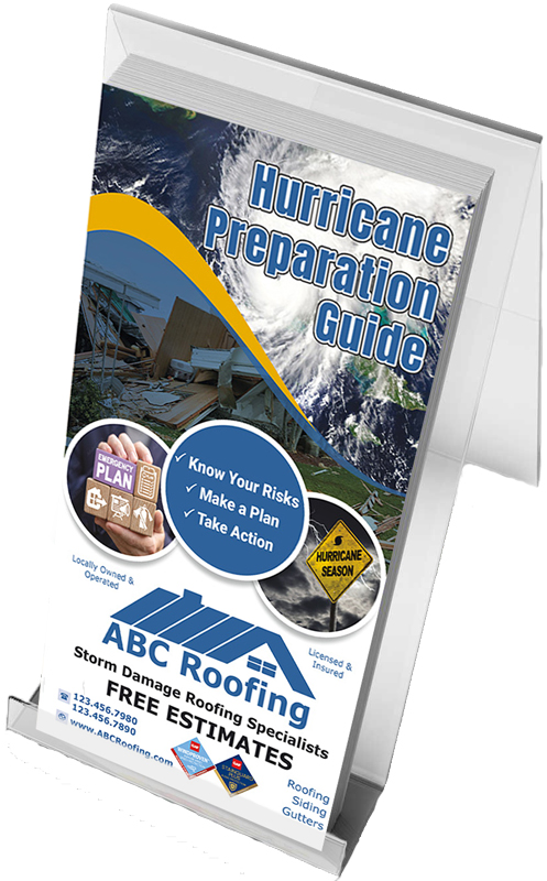 Roofing storm preparation brochures, particularly useful during severe weather, are a powerful marketing tool.