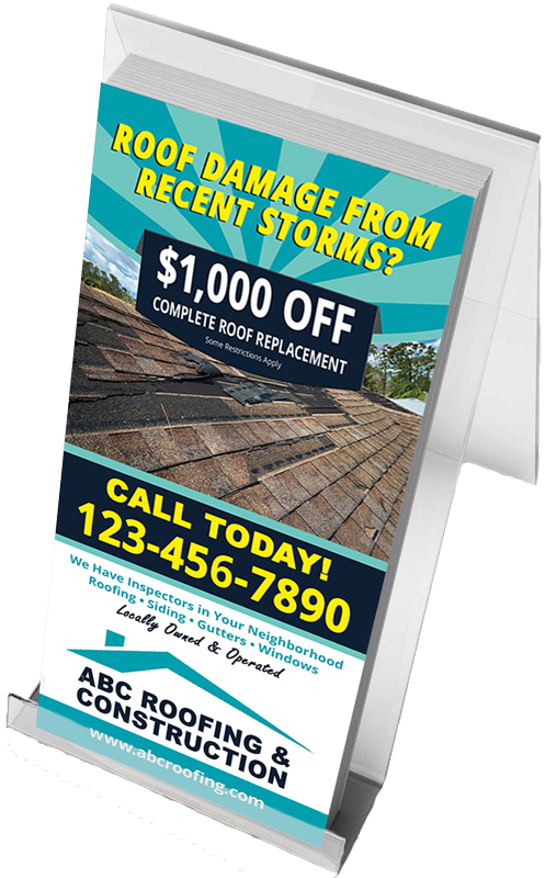 Inform and impress with our premium 4" x 9" Storm Damage Rack Card.