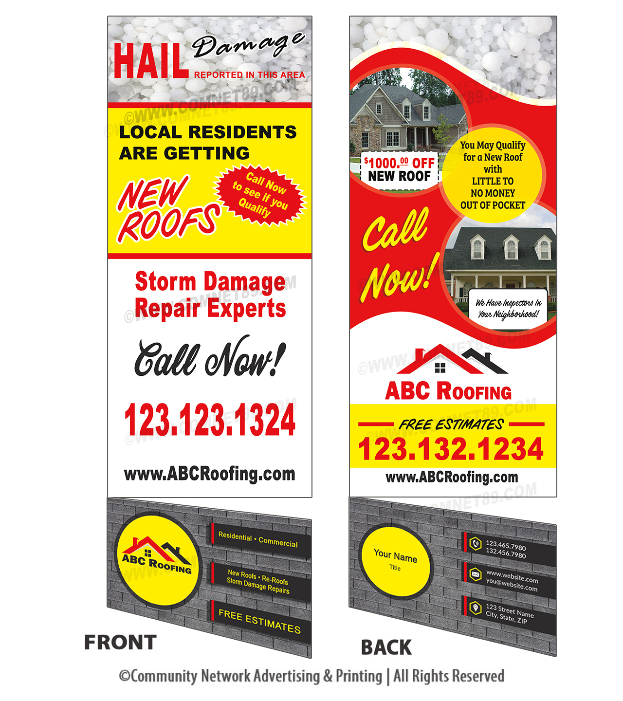 Roofing Rack cards are an easy way to connect with property owners after a storm.