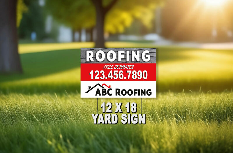 Boost your roofing business with eye-catching storm damage yard signs from Community Network. Enjoy free shipping on 12" x 18" signs today!