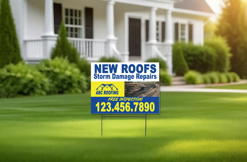 Stand out with our custom 18 x 24 Roofing Yard Signs designed for your roofing company. Durable, weather-resistant signs to promote your business effectively. Reach more customers today!