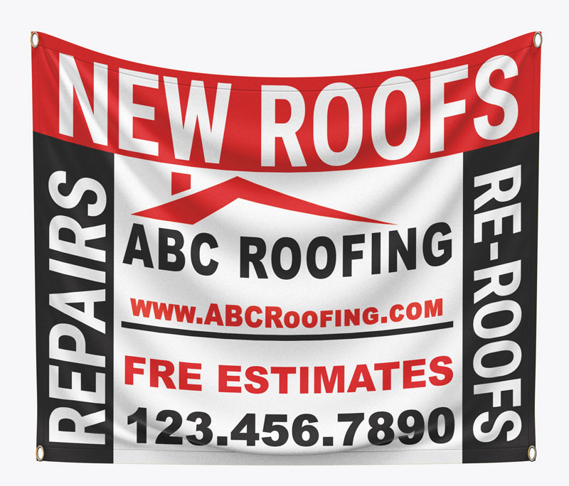 Maximize your outreach and revenue in the aftermath of a storm by using our eye-catching roofing contractor banner in affected neighborhoods. 