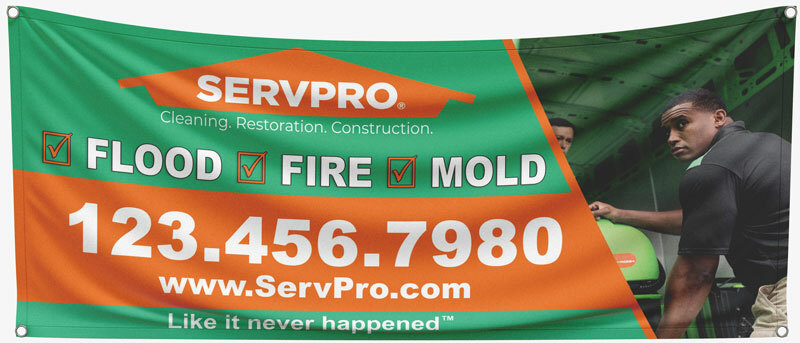 A 3ft x 6ft Servpro banner is an effective tool for enhancing your brand visibility and promoting business growth in storm damaged areas.