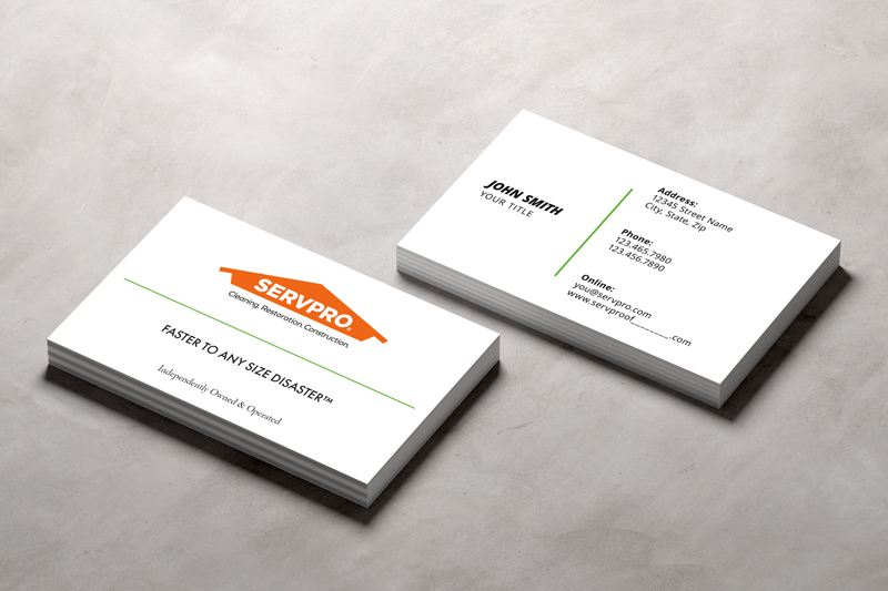 Servpro franchise business cards offer the advantage of full customization without any additional costs for changes.