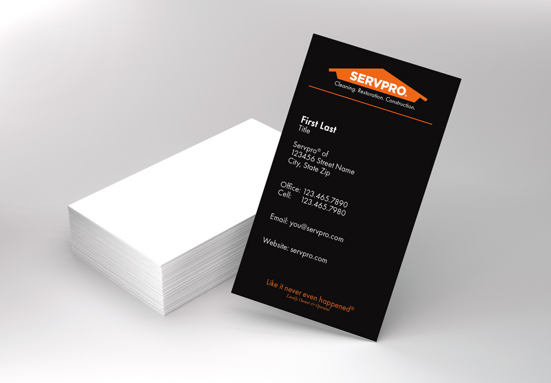 Servpro franchise business cards distinguish themselves with a unique feature - personalization. 