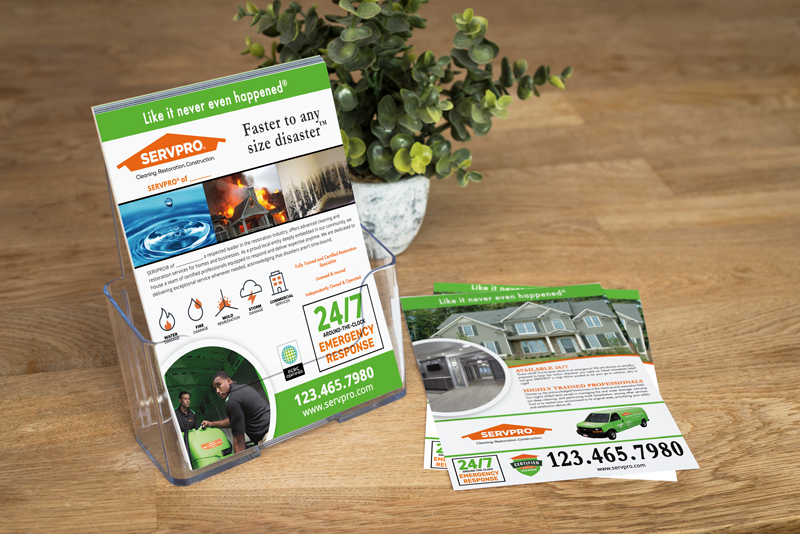 Get noticed with our vibrant Servpro Flyer, customizable at no cost and printed only after your final approval.