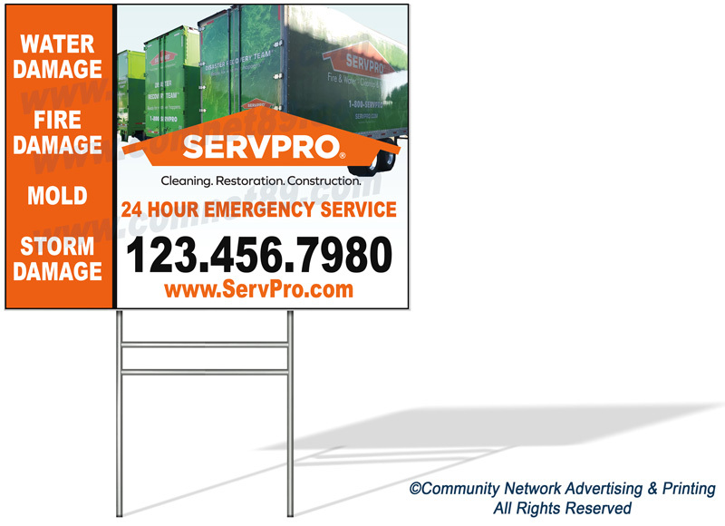 Yard signs are a potent promotional tool for your SERVPRO business, especially in areas hit by natural disasters