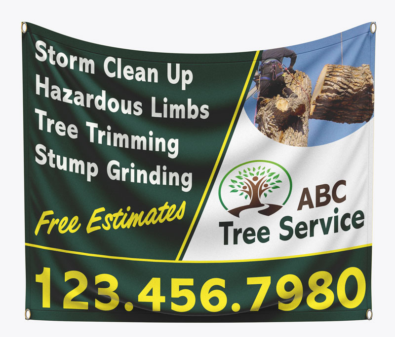 Shop tree care banners.  Customized to fit your tree service business.  