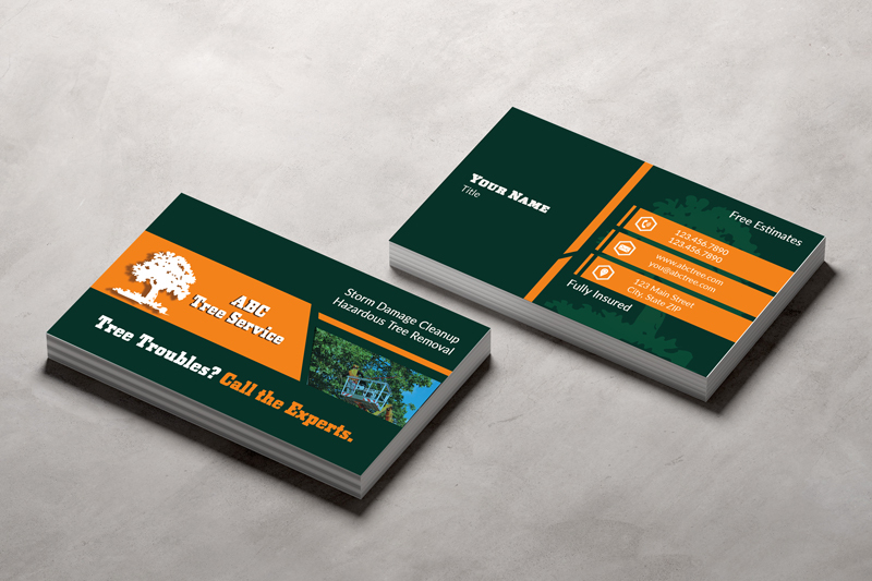 Stand out from the competition with our professionally designed tree service business cards that leave a lasting impression. Elevate your brand with unique and custom designs to attract more clients.