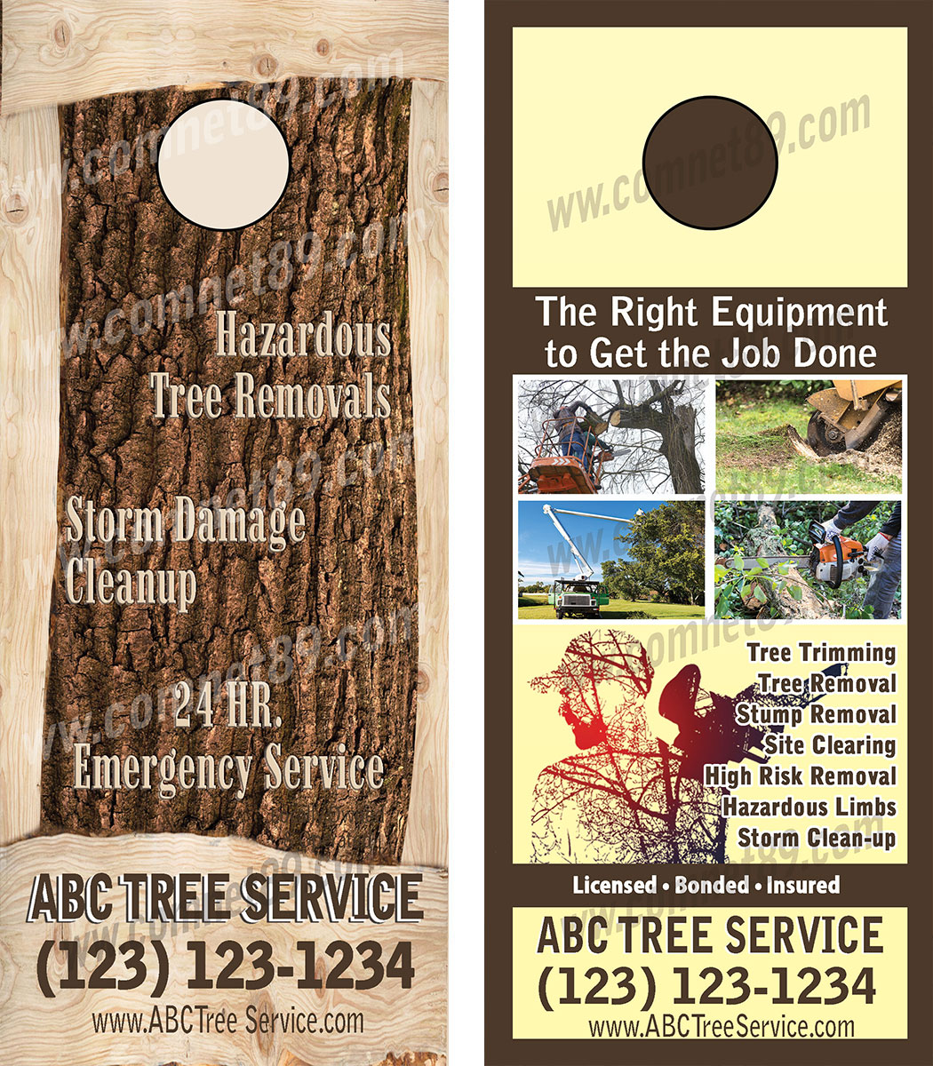 Storm damage door hangers for tree service best prices proofs in 24