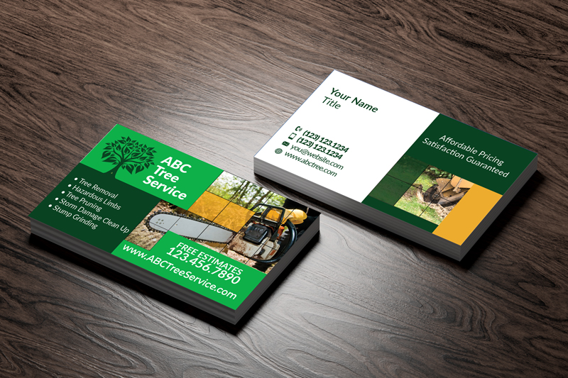 Looking for a way to make your tree service business cards stand out? Our personalized cards are printed on high-quality paper and come in a variety of styles.