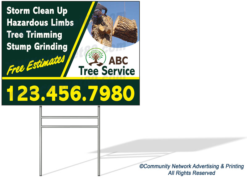Shop tree care yard signs.  Customized to fit your tree service business.  