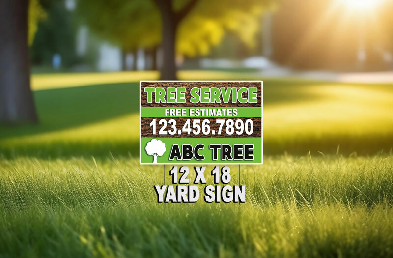 Stand out with Community Network's 12 x 18 tree removal yard sign. Perfect for tree service companies dealing with storm damage emergencies. Order now