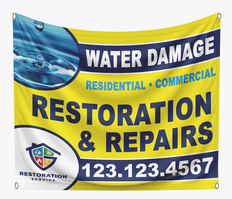 Our custom restoration contractor banners are not just tailored to your needs, but they can also help you stand out from the competition and attract more customers.