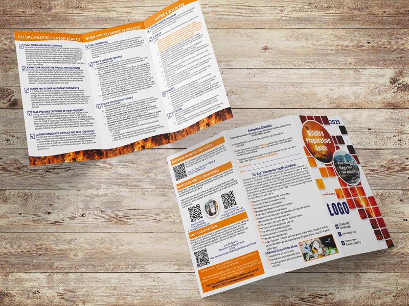 Businesses can add their info to the front cover of this brochure.