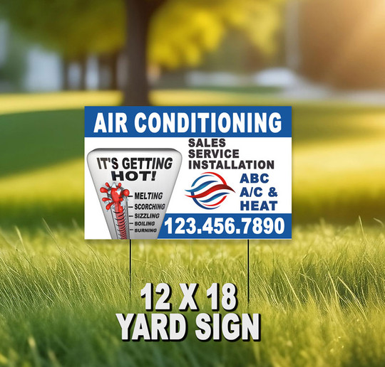 Stand Out with Our Eye-catching 12 x 18 HVAC Contractor Yard Sign ...