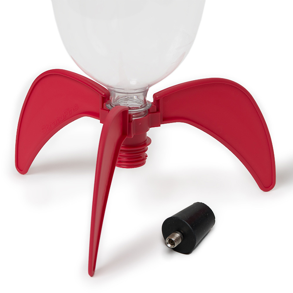 Lanzador De Cohetes De Agua StratoLauncher IV Con Aletas StratoFins – Soporte Universal Para Botellas De 0.5L A 2L, Válvula De Seguridad 125 PSI, Lanza Hasta 350 Pies