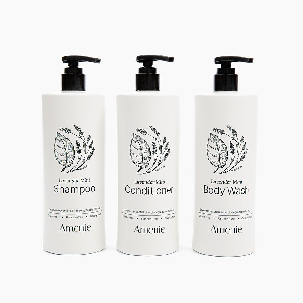 Amenie Lavender Mint Triple Dispenser | Eco-Friendly Luxury Care