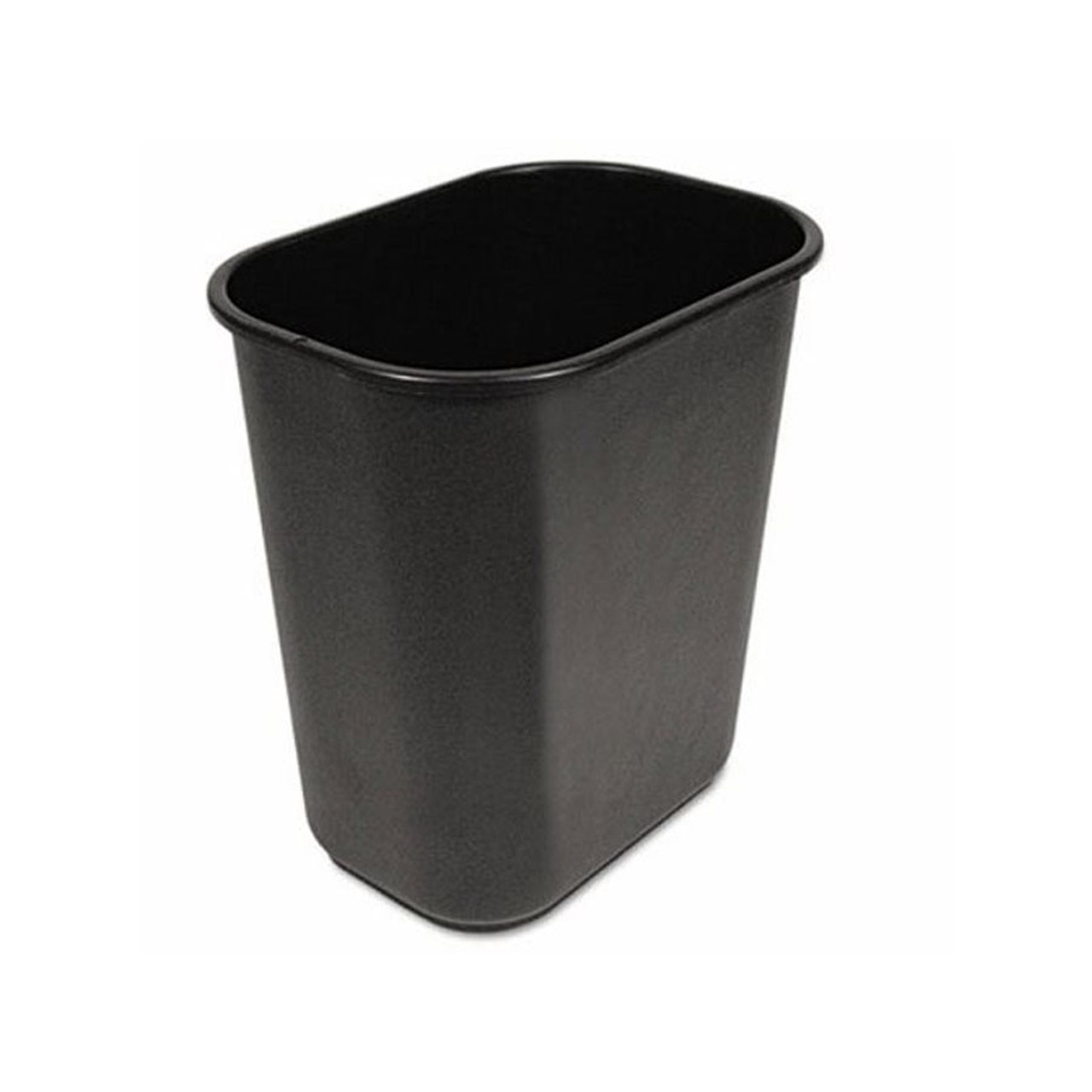 Durable 7 Gallon Black Plastic Waste Basket for Boardwalk