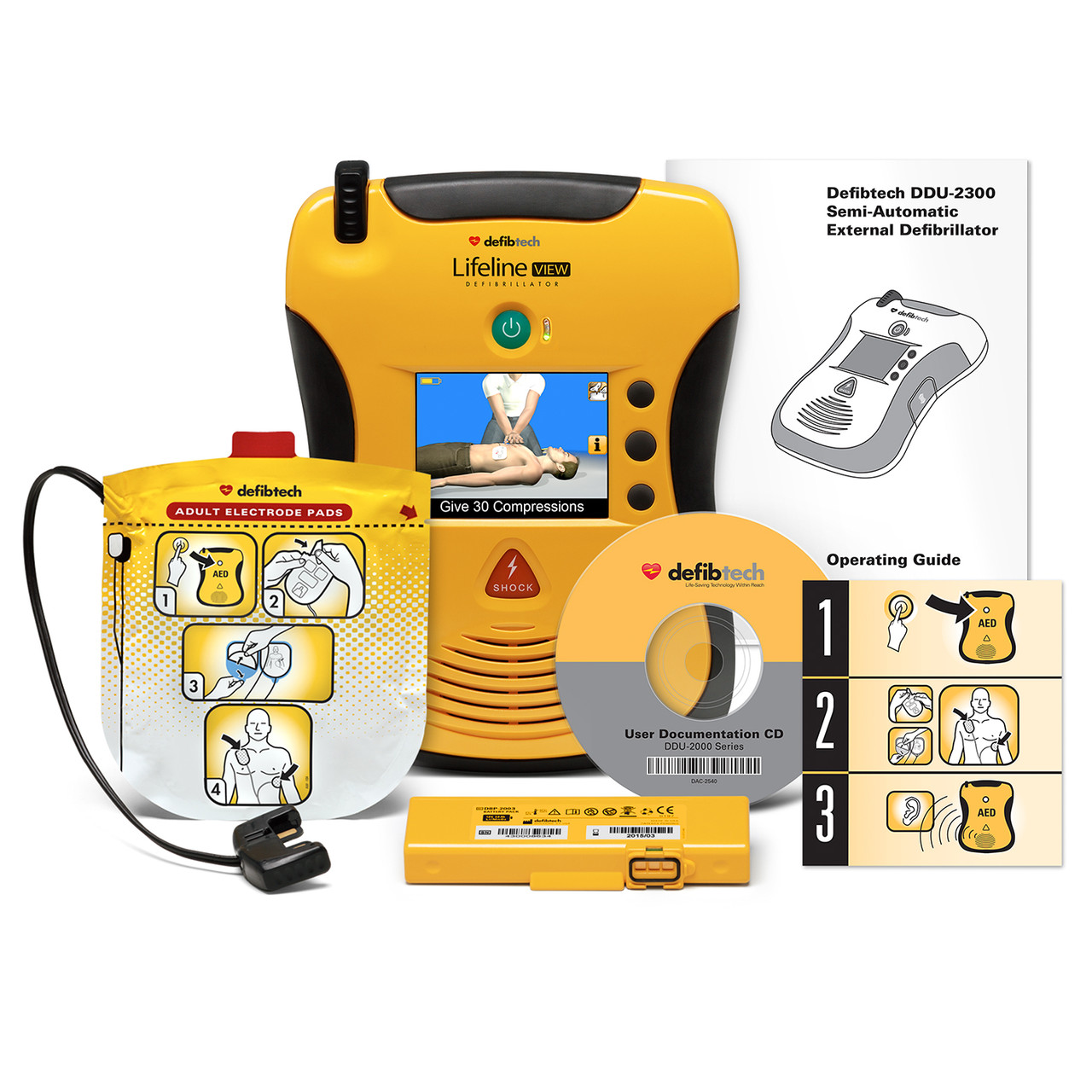 Defibtech Lifeline VIEW AED Video Guided CPR and Defibrillation
