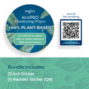 Zogics ecoPRO wipes with reorder and benefit stickers for upward pull dispensers