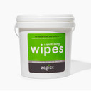 Portable refillable wipes bucket dispenser for gym and facility use with sanitizing wipes