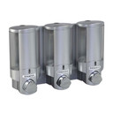 AVIVA 3 Chamber Gel Soap Dispenser in Satin Silver and Translucent