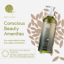 In-room hotel amenities with shea butter, aloe vera, and chamomile extracts