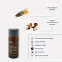 Sustainable exfoliating body scrub in recycled PET guest bottle