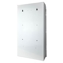 back of white steel 25¢ vend evogen dispenser for sanitary napkins and tampons