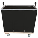 Black heavy-duty 12-bushel laundry cart with 1000 lb