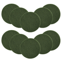 MotorScrubber green floor scrubber pad for heavy soil removal on hotel and spa floors, 10-pad case