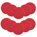 MotorScrubber red polishing pad for gloss restoration on hotel and spa hard floors, 10-pad case