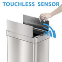 Sensor trash can with lid open, showing ease of access for large trash items
