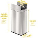 Slim rectangular trash bin with 12.5 inch width for tight hospitality spaces