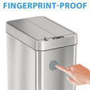 Stainless steel trash can with smudge-free, fingerprint-resistant finish