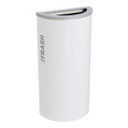 Ex-Cell Kaleidoscope 8-gallon half round trash can in white powder-coated steel