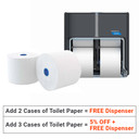 Four Roll High Capacity Toilet Paper Dispenser + Toilet Paper (6 rolls/case) | Cascades Pro (C314-)