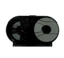 Twin-roll jumbo toilet paper dispenser with locking cover