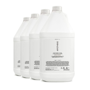 Apotheke White Vetiver Body Lotion case of four gallons, non-greasy hand and body formula