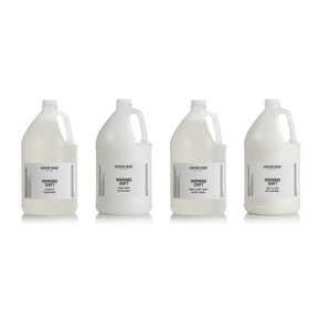 Hudson Made Morning Shift Starter Bundle: Shampoo, Conditioner, Body Wash, Lotion Gallons