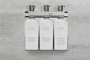 Aquamenities triple chamber wall-mounted dispenser for guest bathrooms Aquamenities triple chamber wall-mounted dispenser for guest bathrooms