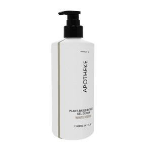 Apotheke White Vetiver Bath Gel ingredient detail — aloe, coconut oil and jojoba