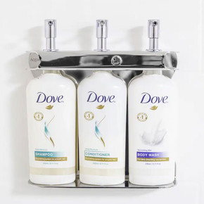 Aquaménities Dove Soap Dispenser in Stainless Steel Triple Fixture Design