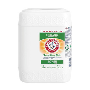 Arm & Hammer HE Compatible Liquid Laundry Detergent, Free & Clear Unscented, 5 Gallon Jug