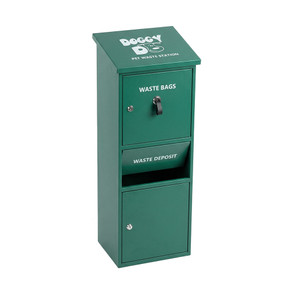 Namco Doggy Do Stand with “Waste Bags” door and green powder-coat finish